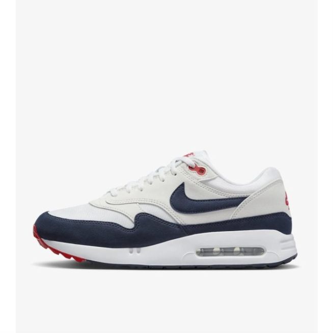 Nike 高爾夫球鞋 Air Max 1 86 OG G 男鞋 女鞋 白 藍 防潑水 氣墊 麂皮