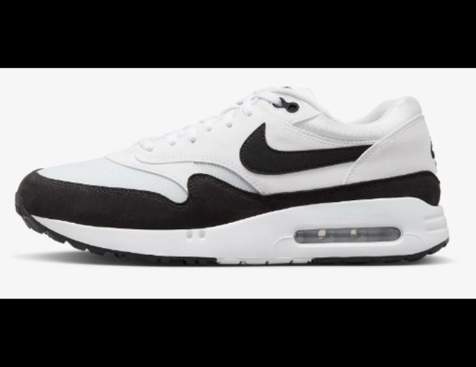 Nike 高爾夫球鞋 Air Max 1 86 OG G 男鞋 女鞋 白 藍 防潑水 氣墊 麂皮